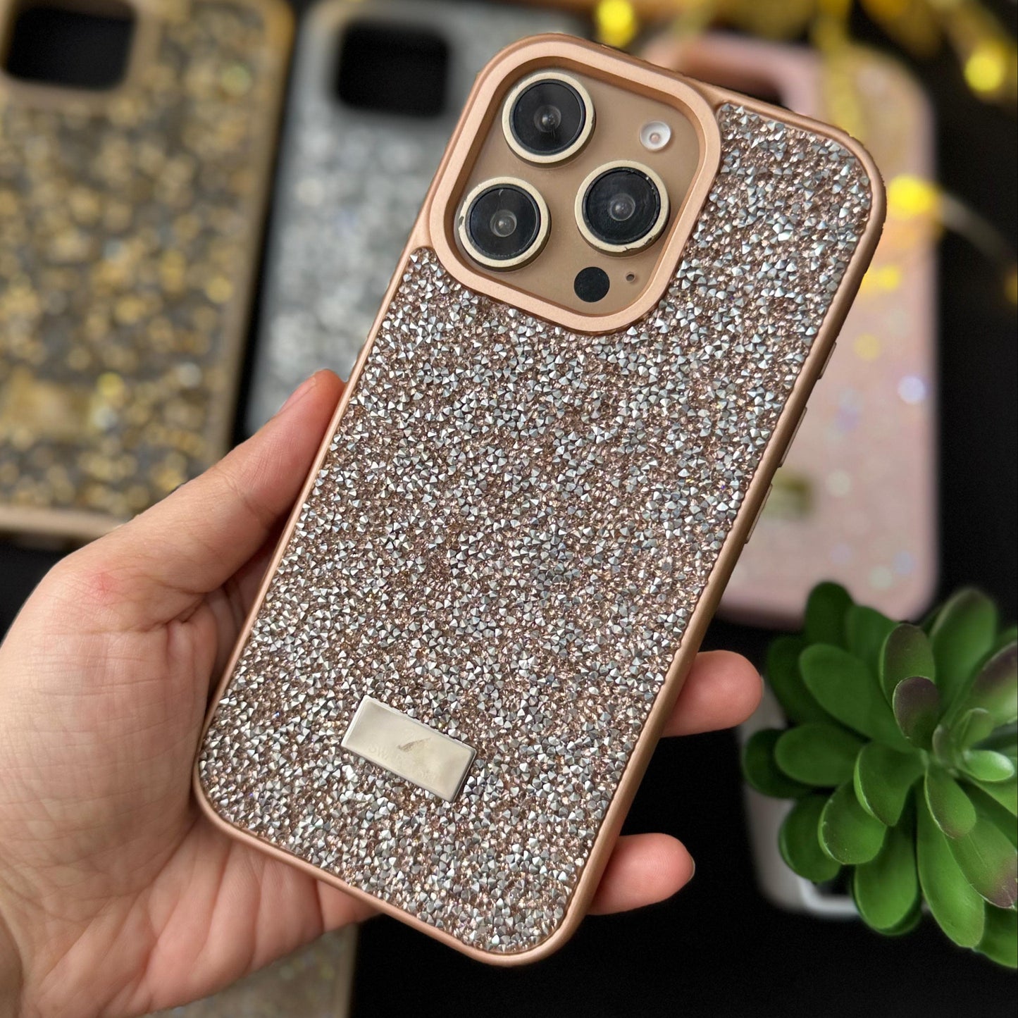 Luxury Glitter Rose Gold Swarovski Case for iPhone | Sparkling Protective Cover