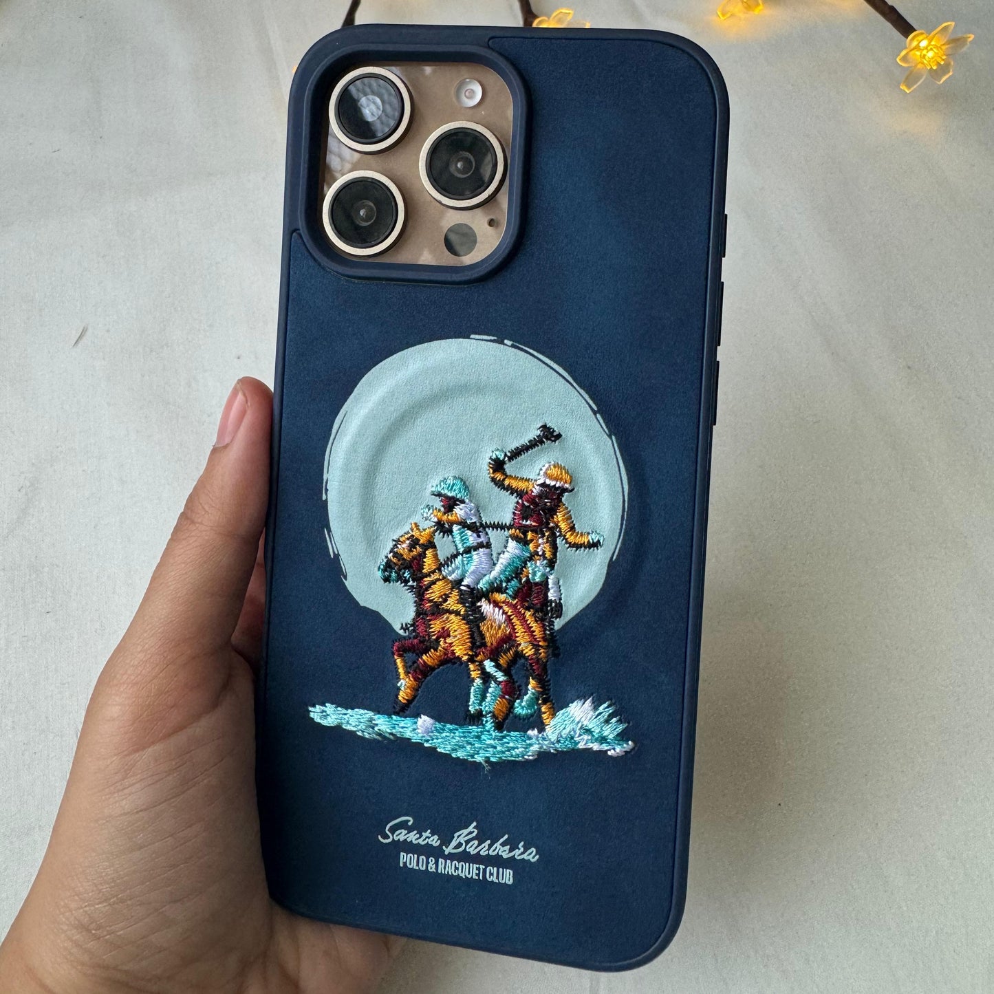 Santa Barbara Polo Embossed Leather Case | iPhone 14 / 15 / 16 Series