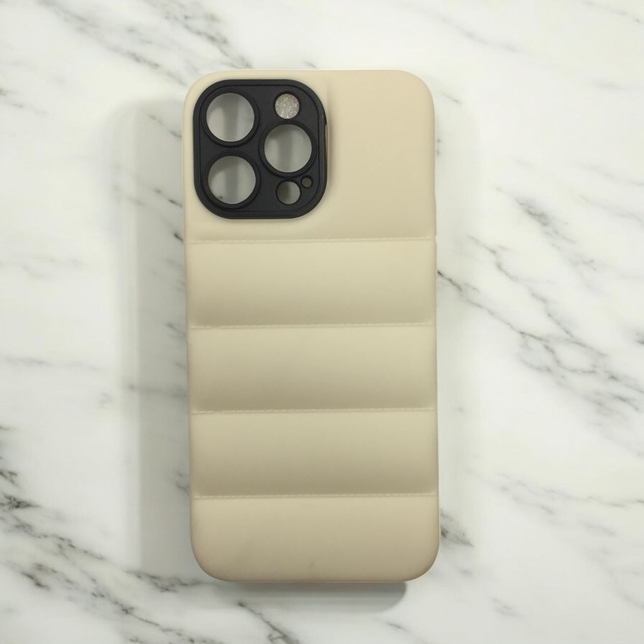 iPhone 13 Puffer Pearl White Ultra Protective Case With Camera Protection (A3-DS)