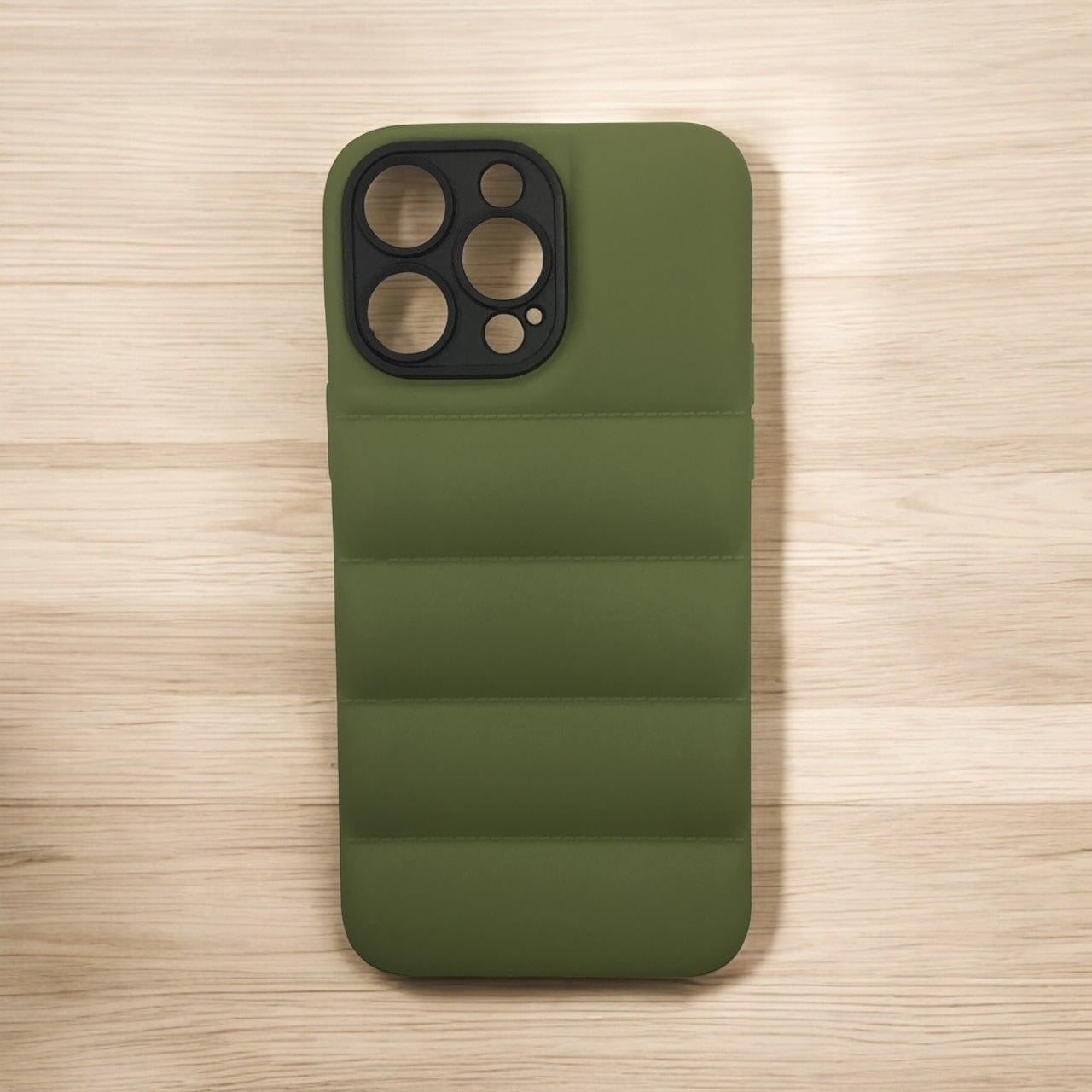 iPhone 13 Puffer ARMY GREEN Ultra Protective Case With Camera Protection (A3-DS)