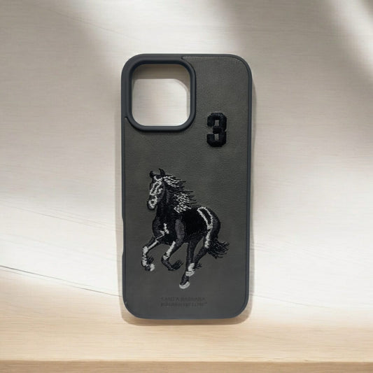 iPhone 16 GREY #3 Polo Leather Case (DS-ST)