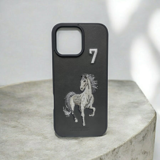 iPhone 16 GREY #7 Polo Leather Case (DS-ST)