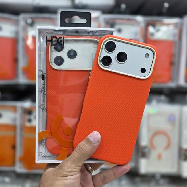 MicroDot Grip Back Case | iPhone 17 Pro Max (Orange)