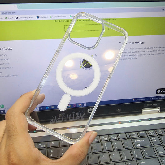 iPhone 16 Pro Max Transparent Magsafe Anti Shock Back Cover