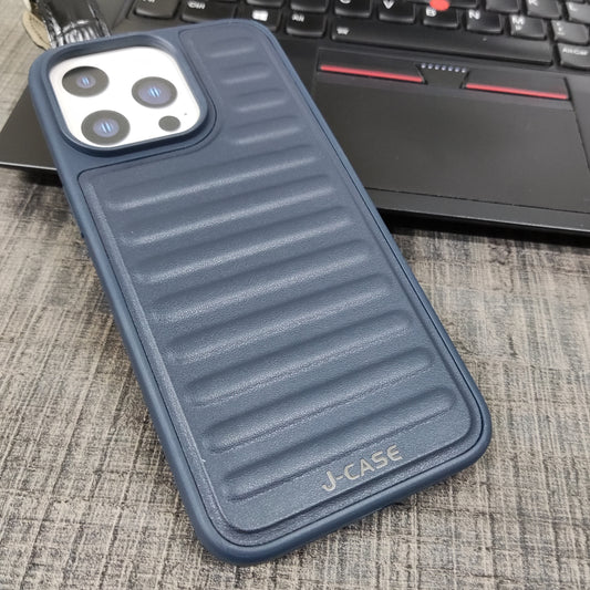 J-Case Black Leather Back Cover (iPhone 15 Series)