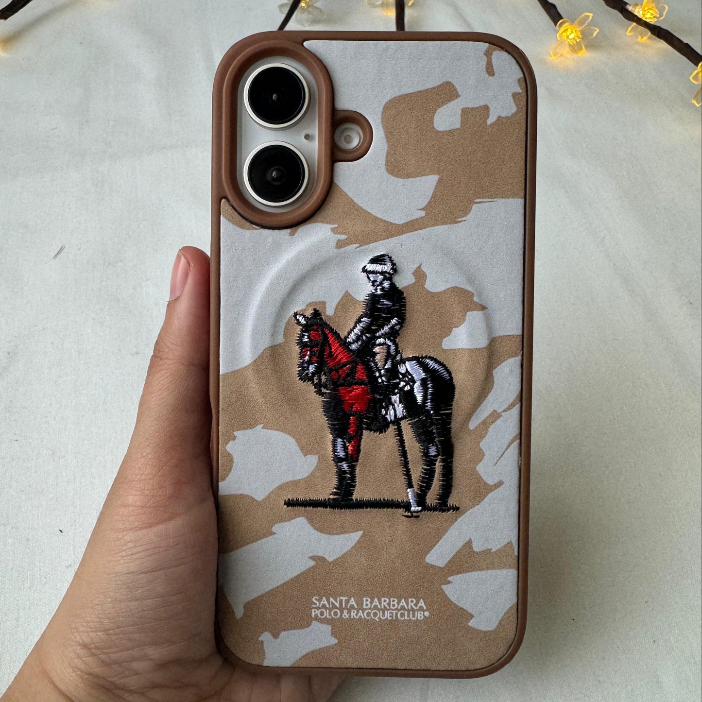 Santa Barbara Polo Embossed Leather Case | iPhone 14 / 15 / 16 Series