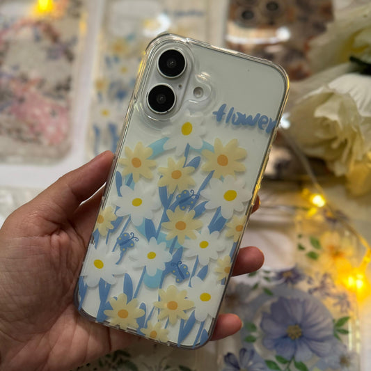 Floral Design Transparent iPhone Back Cover