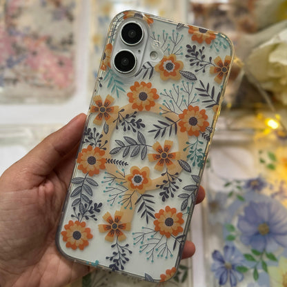 Floral Design Transparent iPhone Back Cover