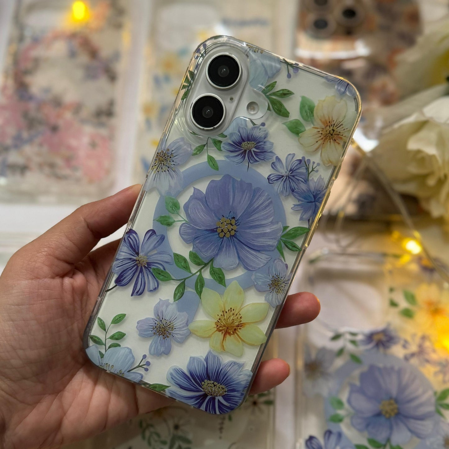 Floral Design Transparent iPhone Back Cover