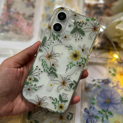 Floral Design Transparent iPhone Back Cover