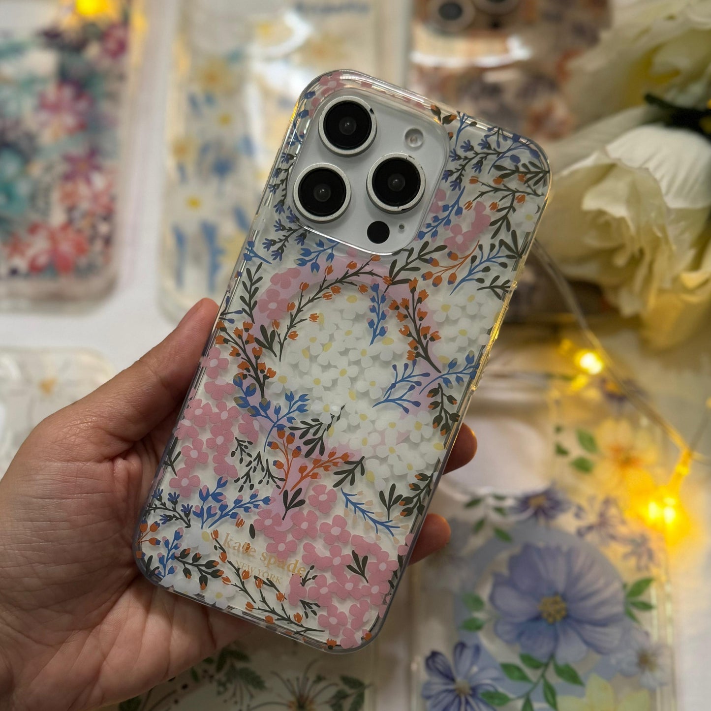 Floral Design Transparent iPhone Back Cover