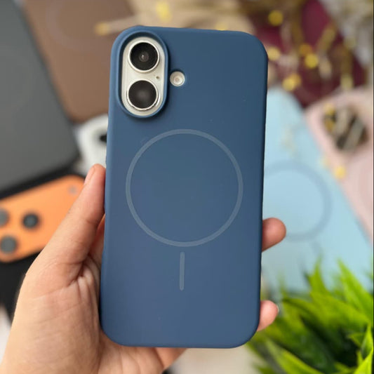 Blue Silicone MagSafe Case | Slim Protective Back Cover for iPhone