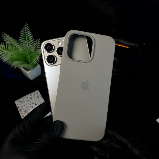 Natural Titanium Liquid Silicon iPhone Back Covers (No. #52)