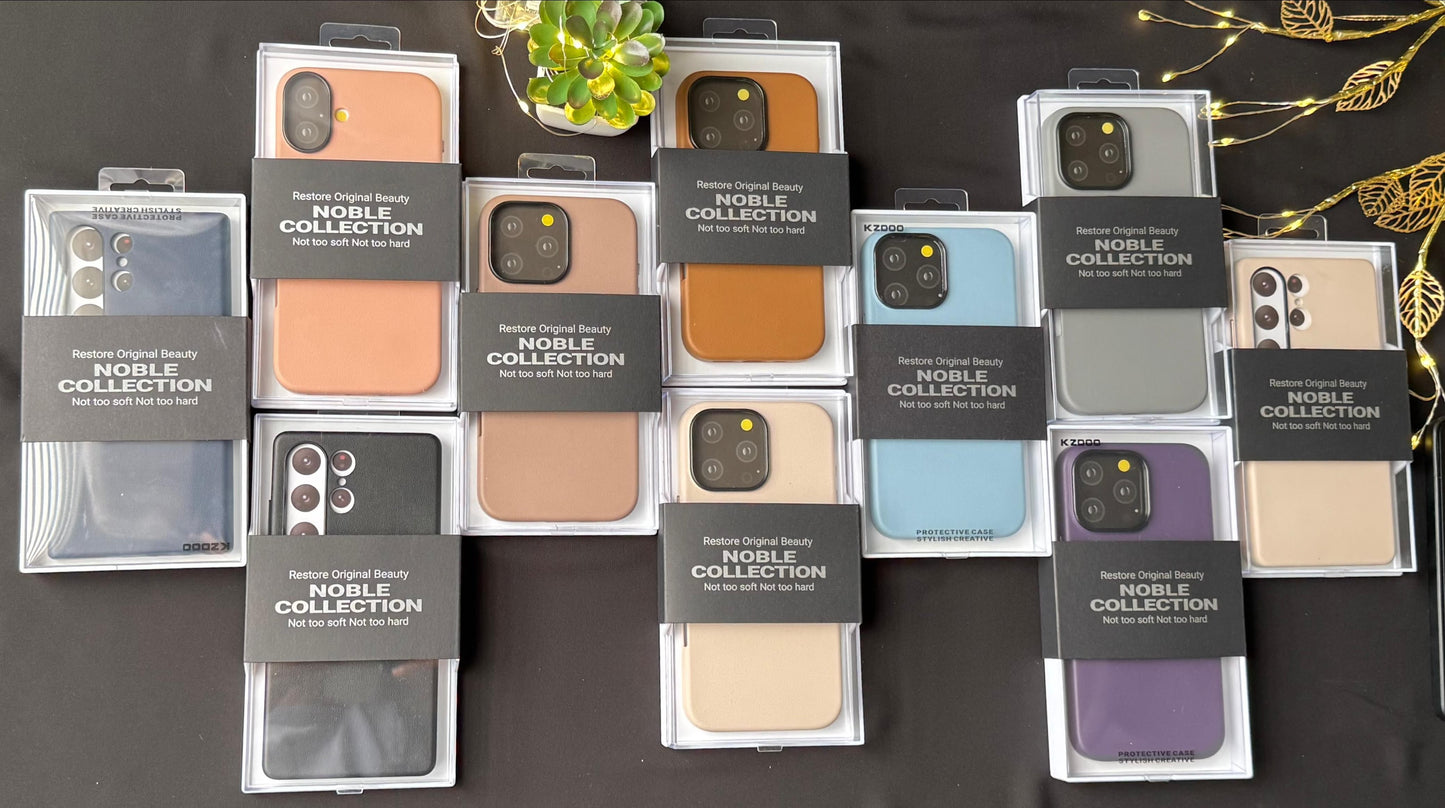 KZDOO Noble Leather Case for iPhone & Samsung | Soft Leather Back Cover