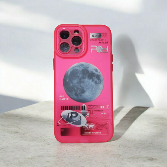 iPhone 13 Pro Max Pink Space Theme Back Cover - Fun & Protective (DS-MT)