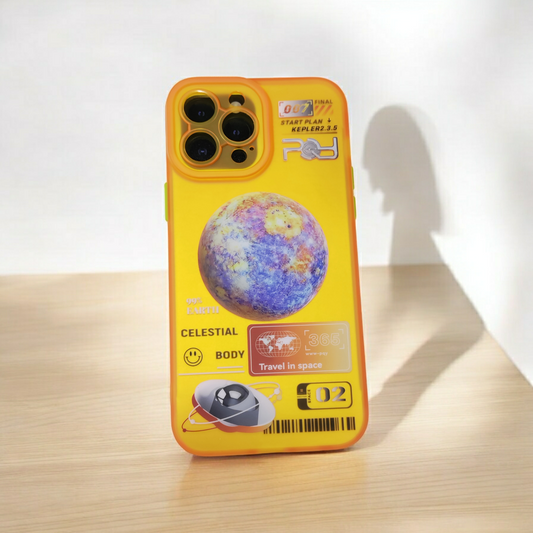iPhone 13 Pro Max Yellow Space Theme Back Cover - Fun & Protective (DS-MT)