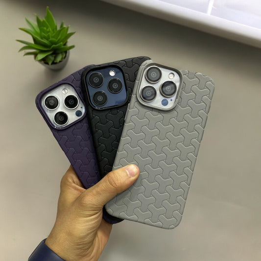 Heat Woven Pattern Couple Phone Cover Case U.G Geometric Element Soft Anti-fall Coque Fundas