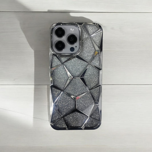 iPhone 13 Pro Max SILVER Diamond Glitter Back Cover (DS-UG)