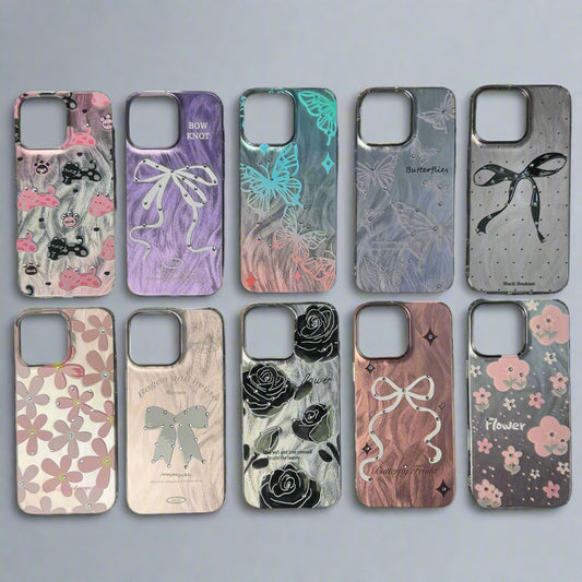 Glossy 3D Bow & Floral iPhone Case Collection | Stylish Printed Back Covers
