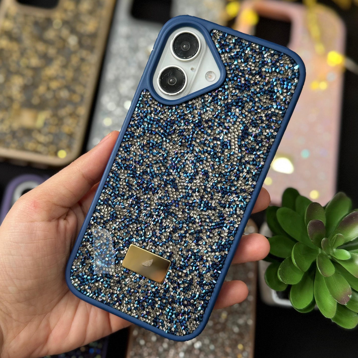 Luxury Glitter Blue Swarovski Case for iPhone | Sparkling Protective Cover