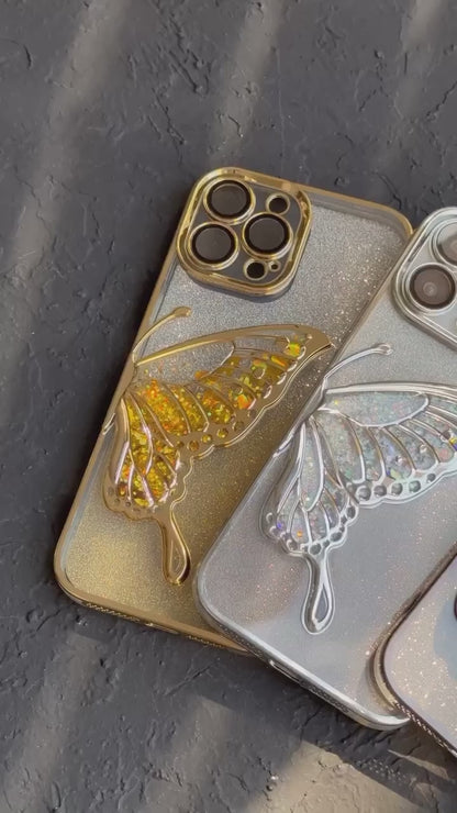 Butterfly UG Glitter Case iPhone Back Covers (DS)