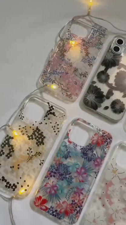 Floral Design Transparent iPhone Back Cover