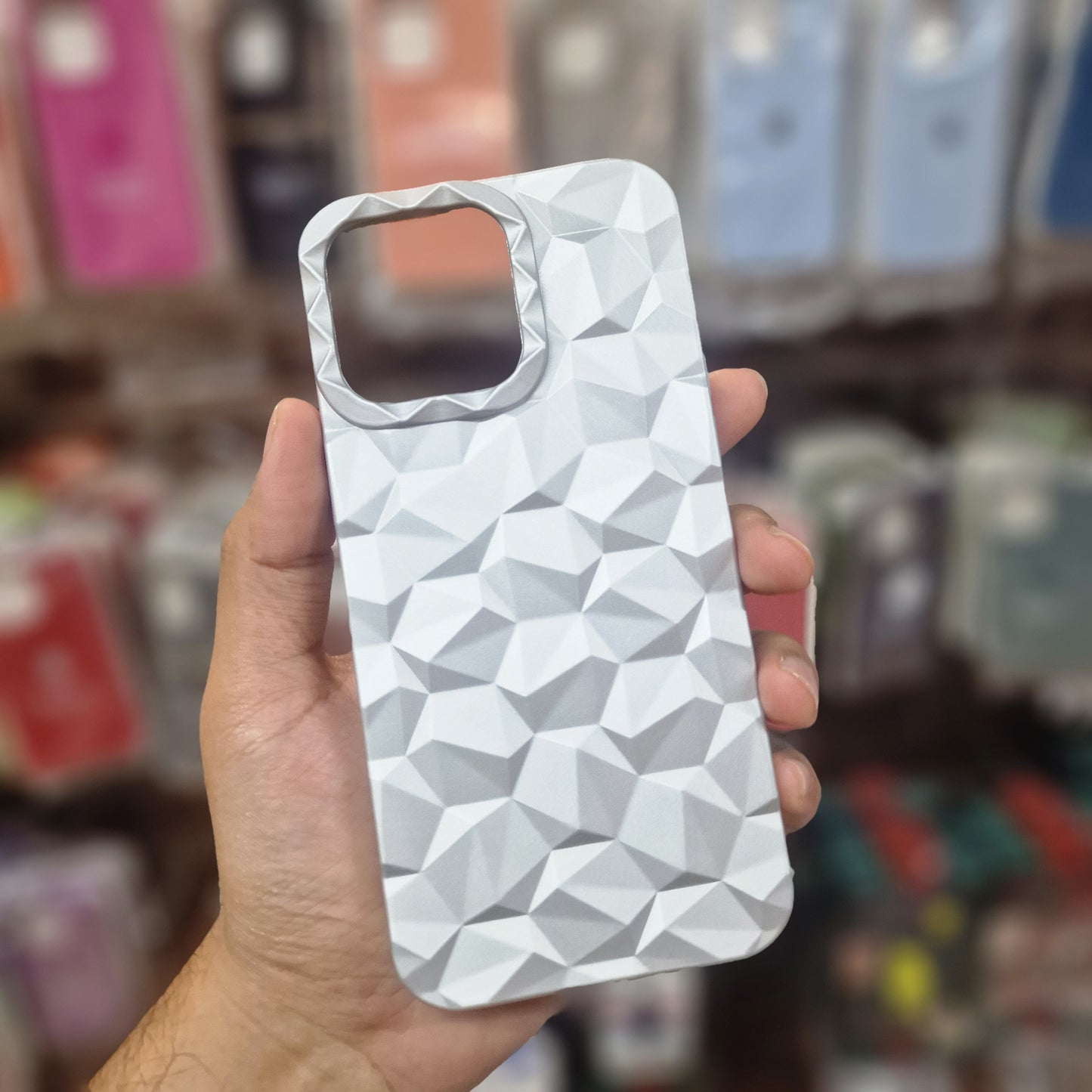 Diamond Silver Puffer Soft Protective Case (iPhone 15 Series)