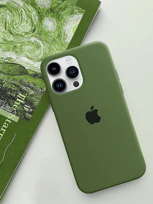 Army Green Liquid Silicon iPhone Back Covers (No. #55)