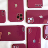 HOT PINK SHINY GLASS CASE