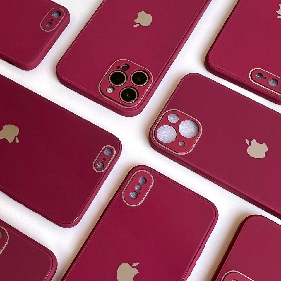 HOT PINK SHINY GLASS CASE