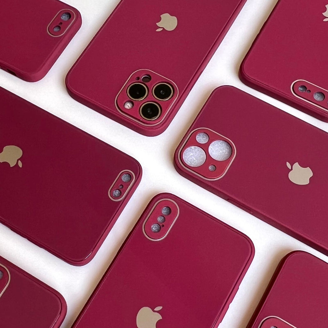 HOT PINK SHINY GLASS CASE