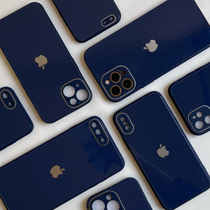 NAVY BLUE SHINY GLASS CASE
