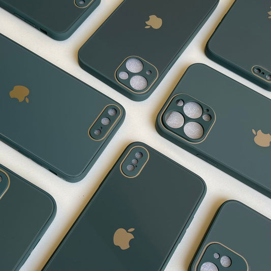 TEAL SHINY GLASS CASE