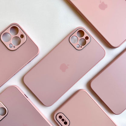 SAND PINK MATTE GLASS CASE