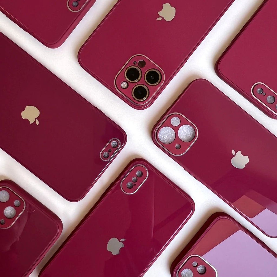 HOT PINK SHINY GLASS CASE
