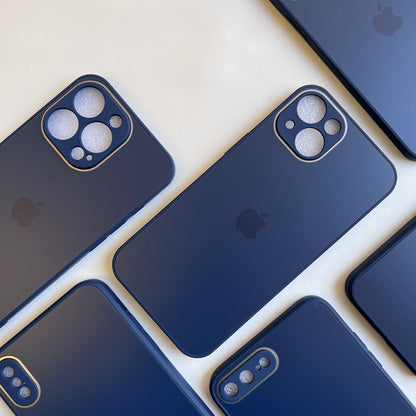 NAVY BLUE MATTE GLASS CASE