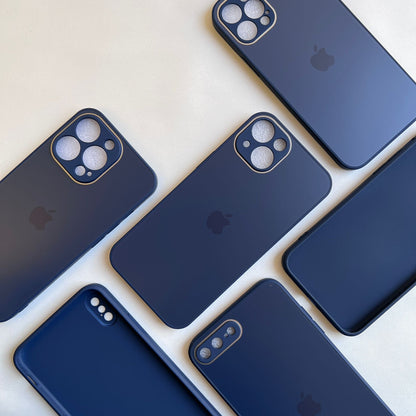 NAVY BLUE MATTE GLASS CASE