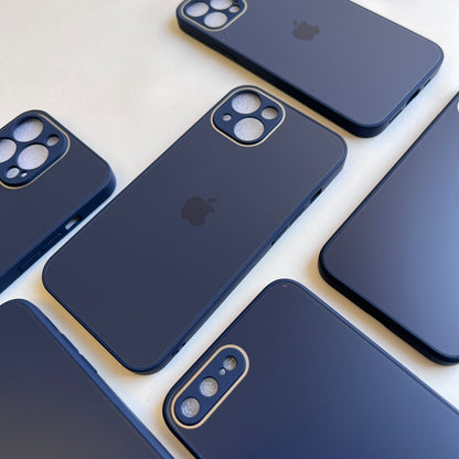 NAVY BLUE MATTE GLASS CASE