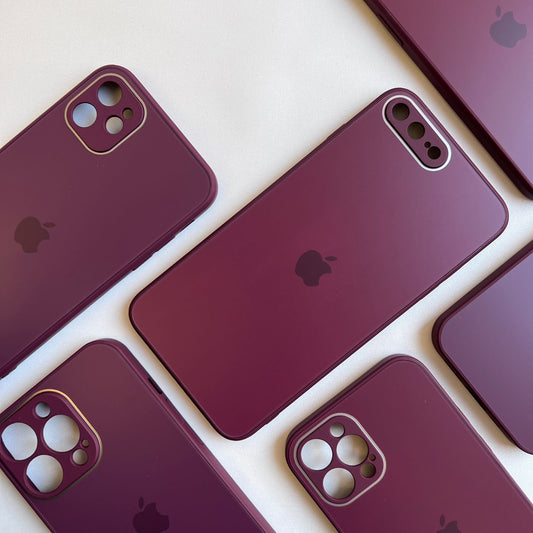 PLUM MATTE GLASS CASE