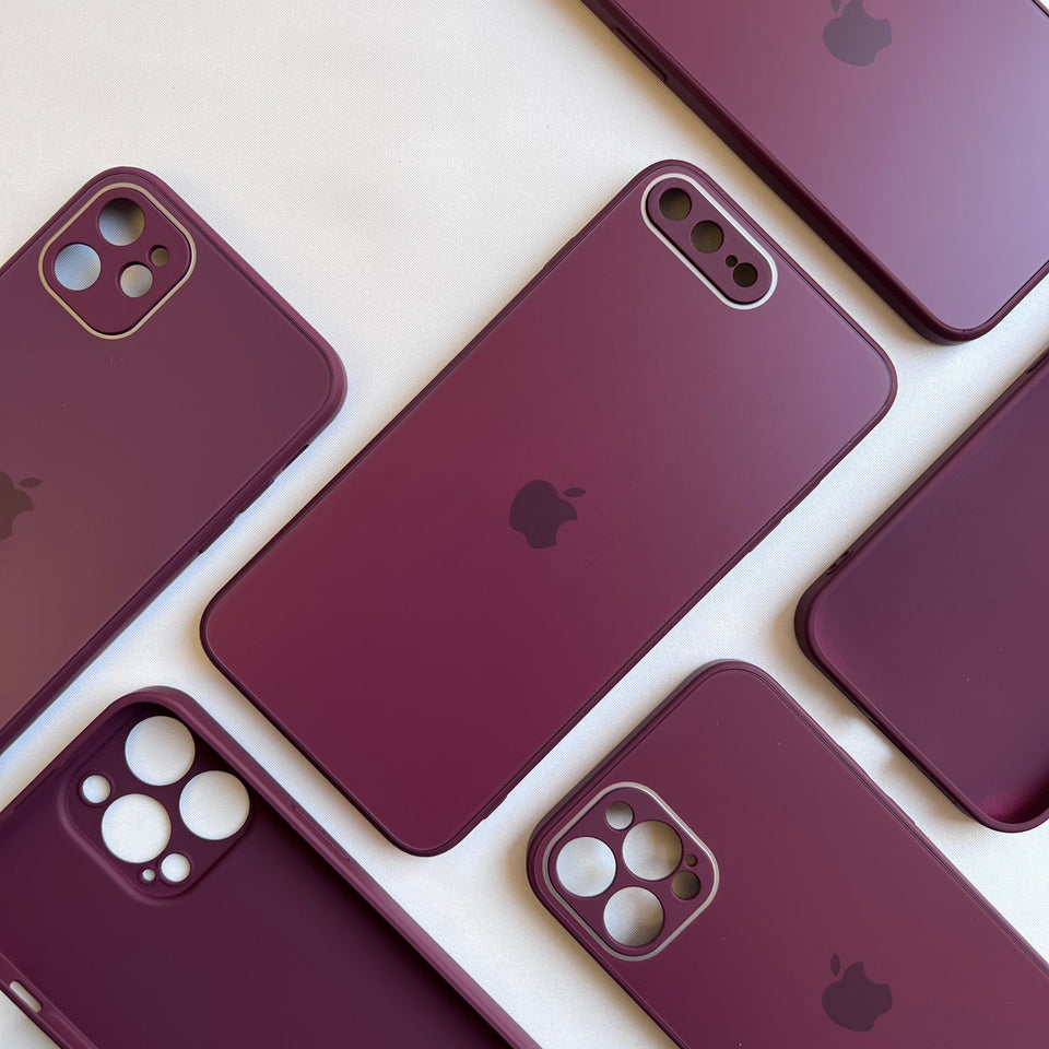 PLUM MATTE GLASS CASE